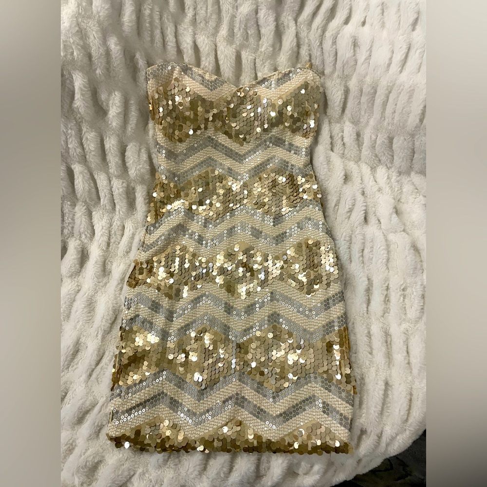 Gold Sequin Party Dress